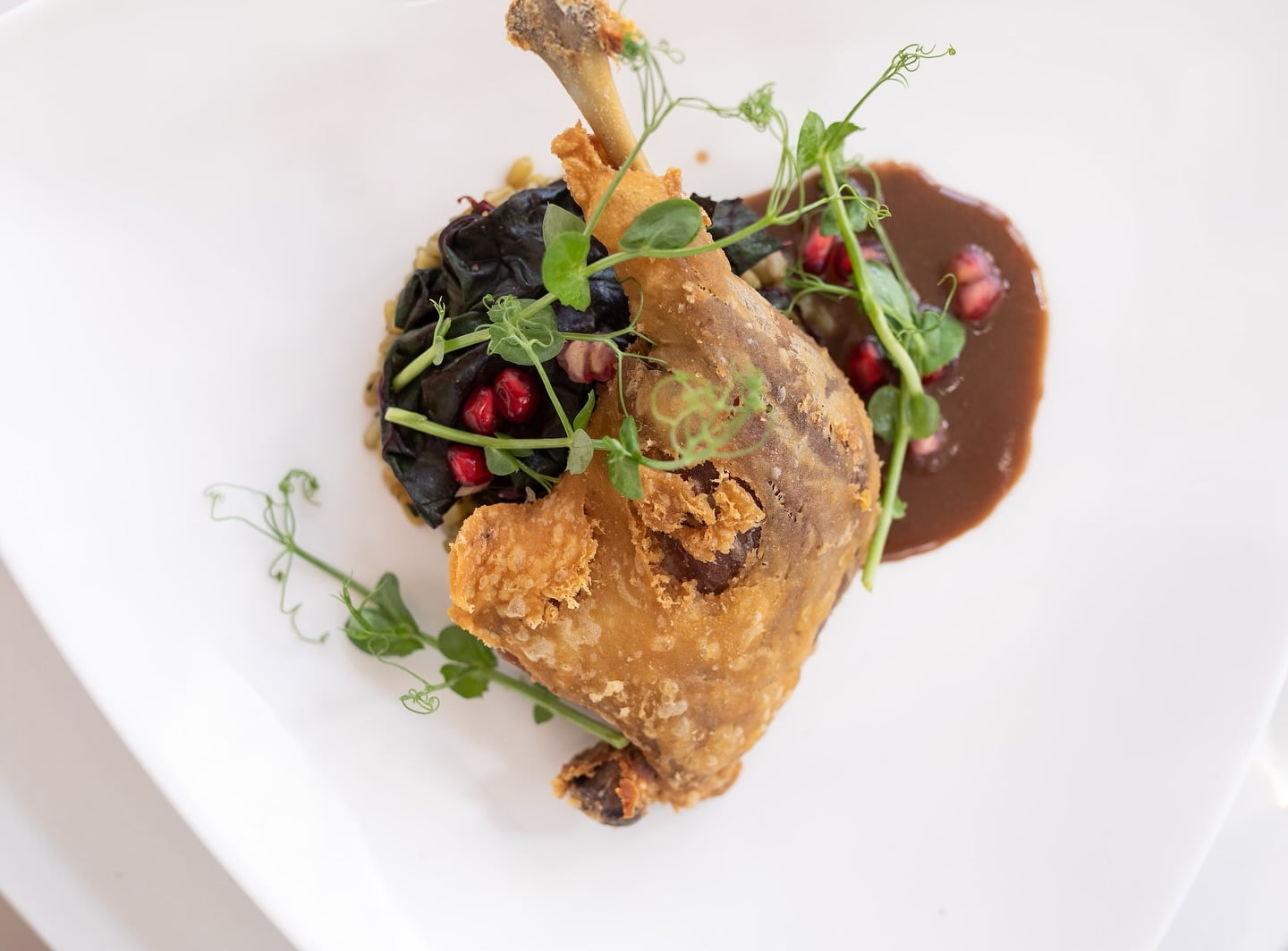 Dinner plans Have you tried our Duck Leg Confit with Brussel Sprouts Pancetta Feta Cranberry with Spicy Orange Maple Aioli Places to Stay New Jersey